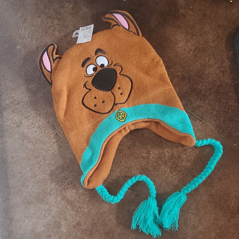 Universal Scooby-Doo Brown Knit Cosplay Beanie with Teal Accents